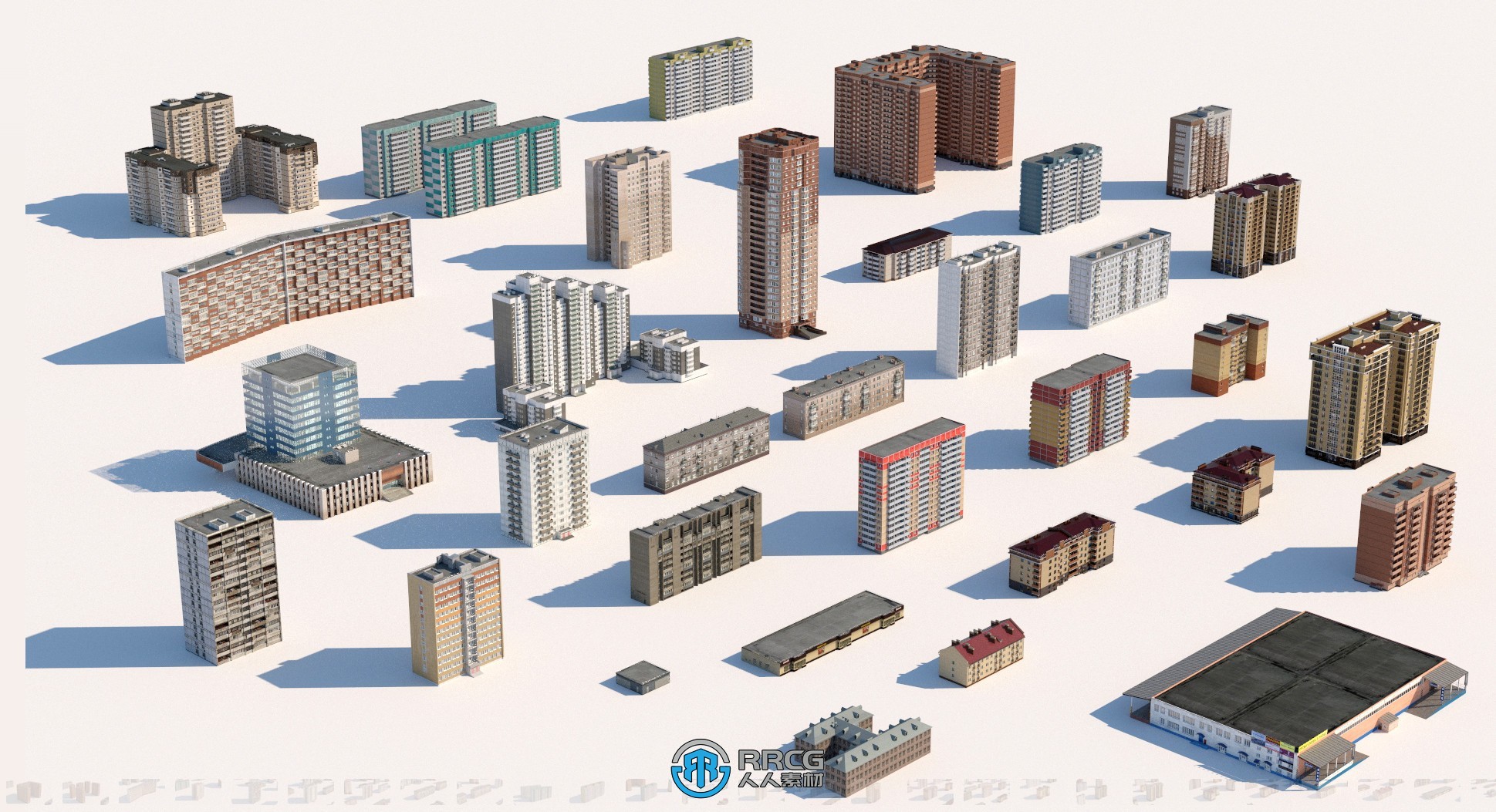 30组俄罗斯建筑群环境场景3D模型合集