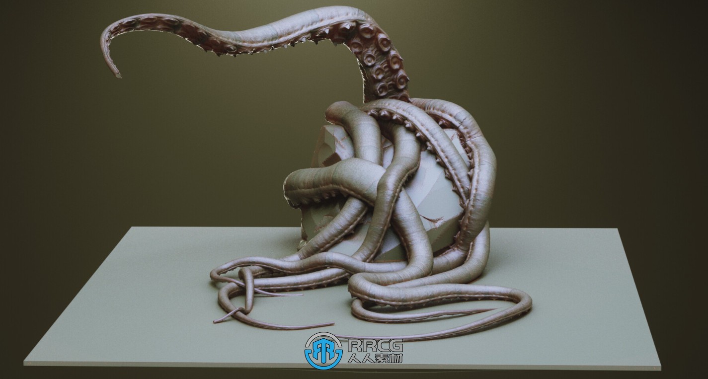 40组怪物章鱼异形生物触手Zbursh IMM笔刷和3D模型合集 附使用教程