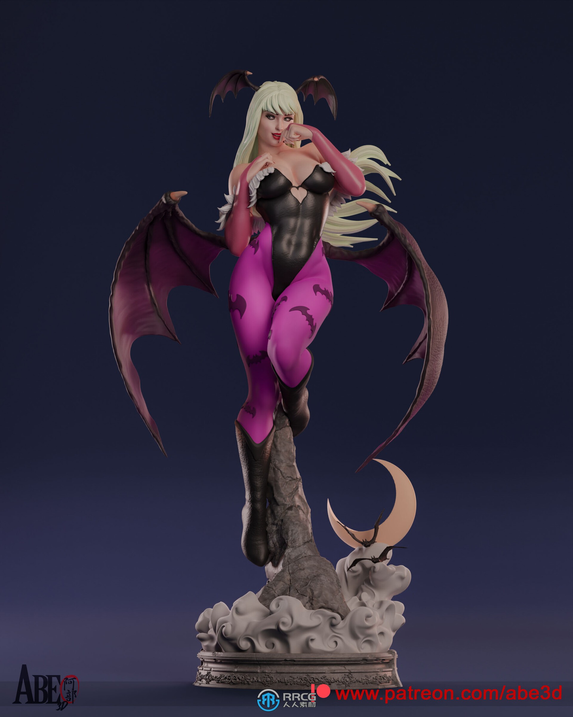 莫莉卡妩媚站姿造型《恶魔战士》游戏角色雕塑雕刻3D打印模型