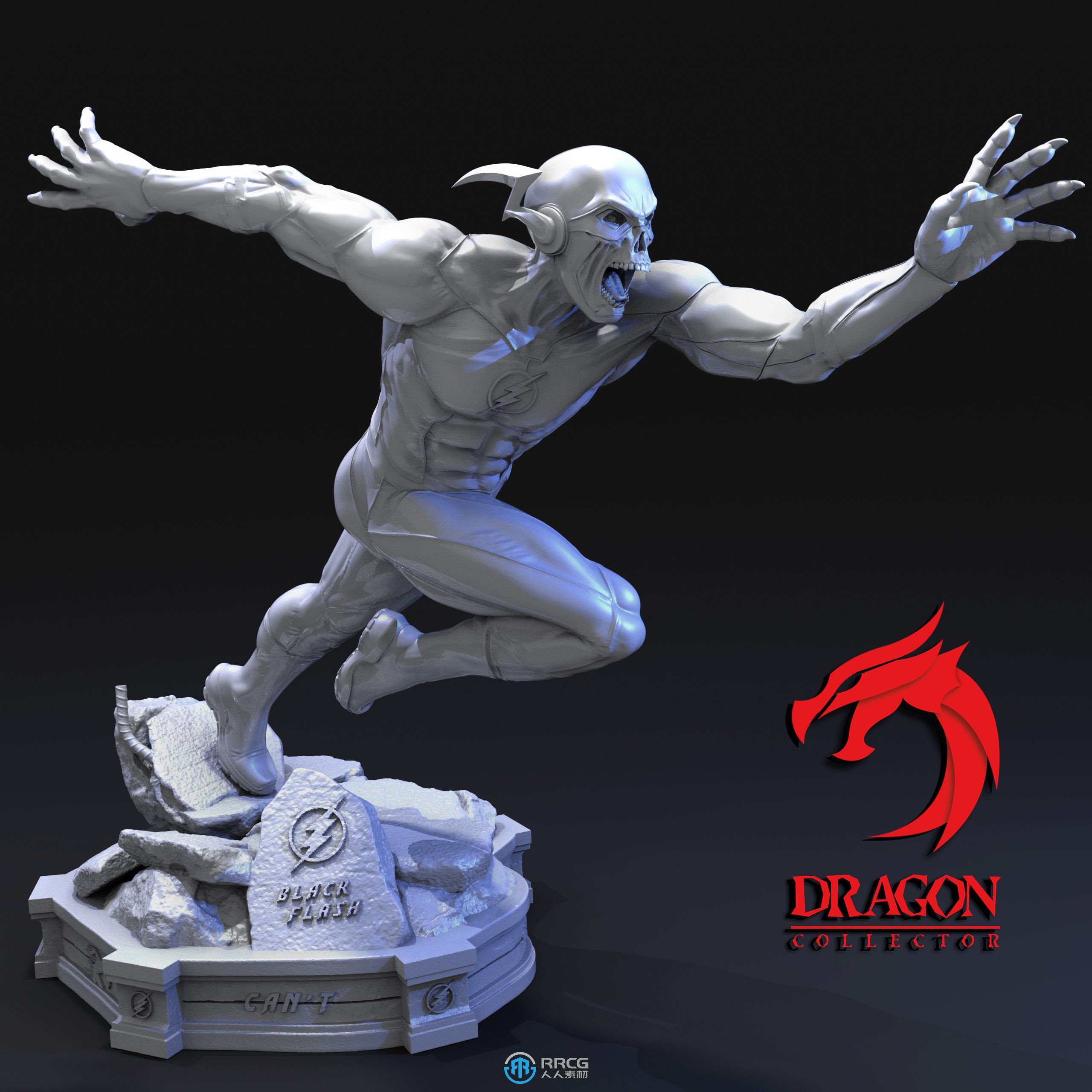 闪电侠与黑闪电DC动漫角色雕塑雕刻3D模型