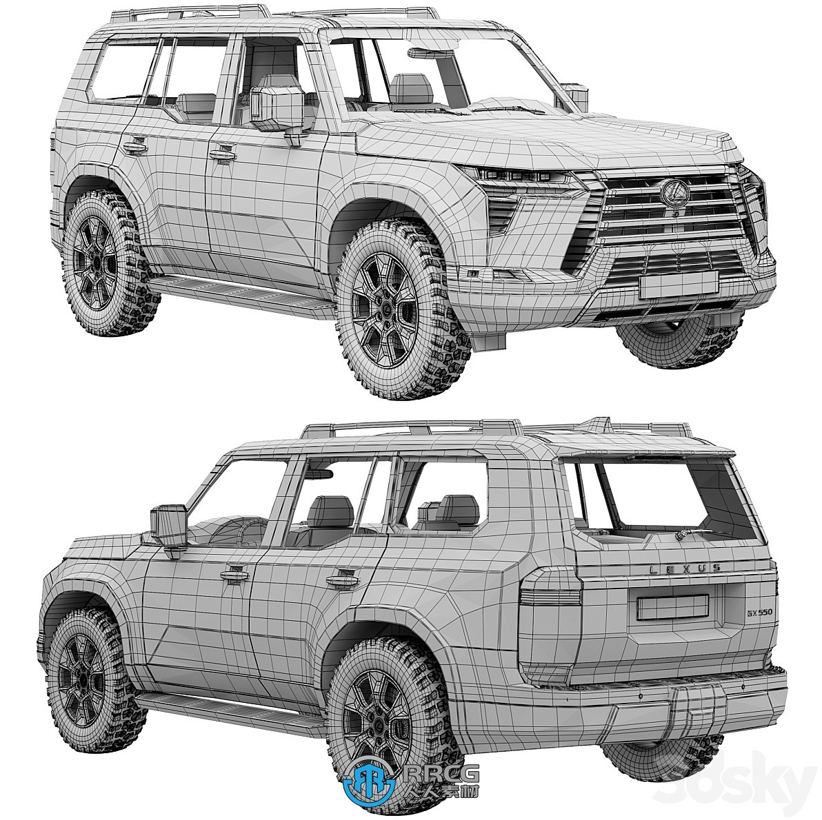 雷克萨斯Lexus GX Overtrail 2024款越野SUV汽车3D模型