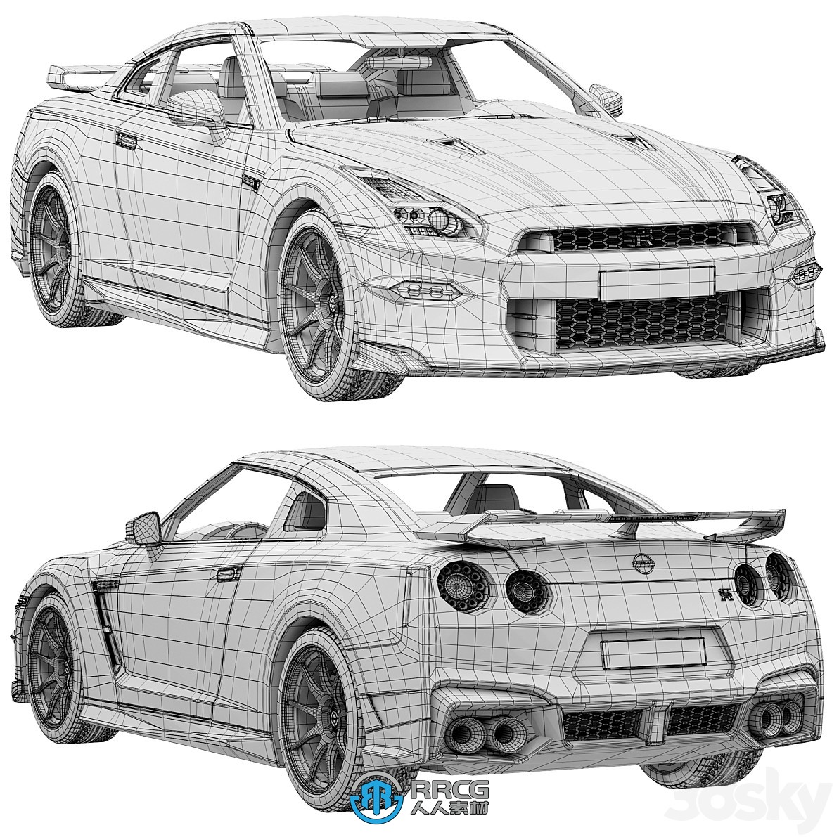 日产尼桑Nissan GT-R 2024款超跑汽车3D模型