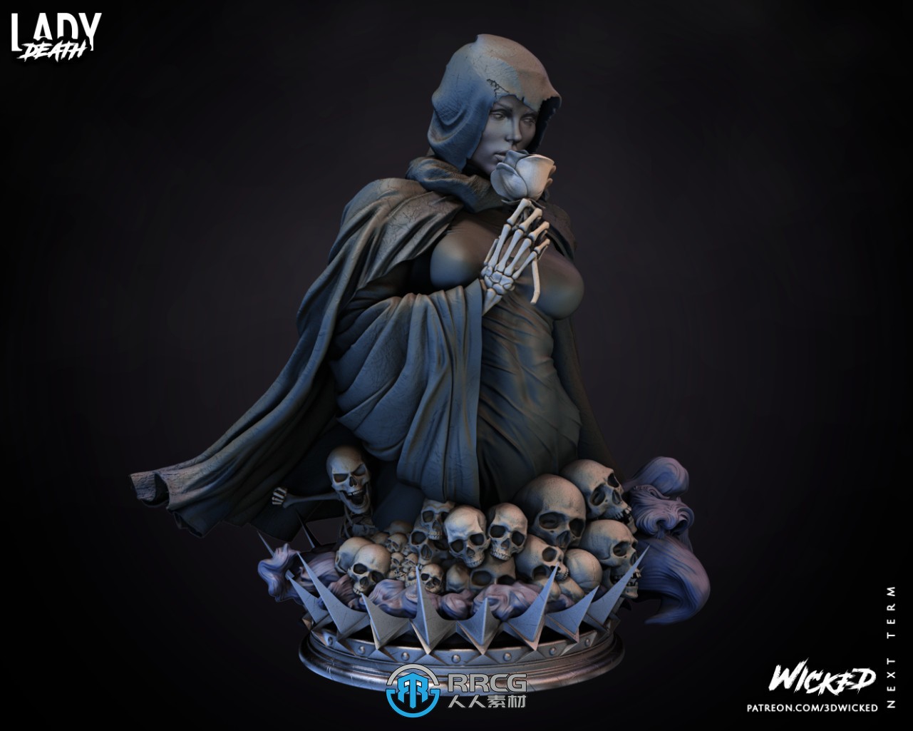 死亡女神动漫角色雕塑雕刻3D模型