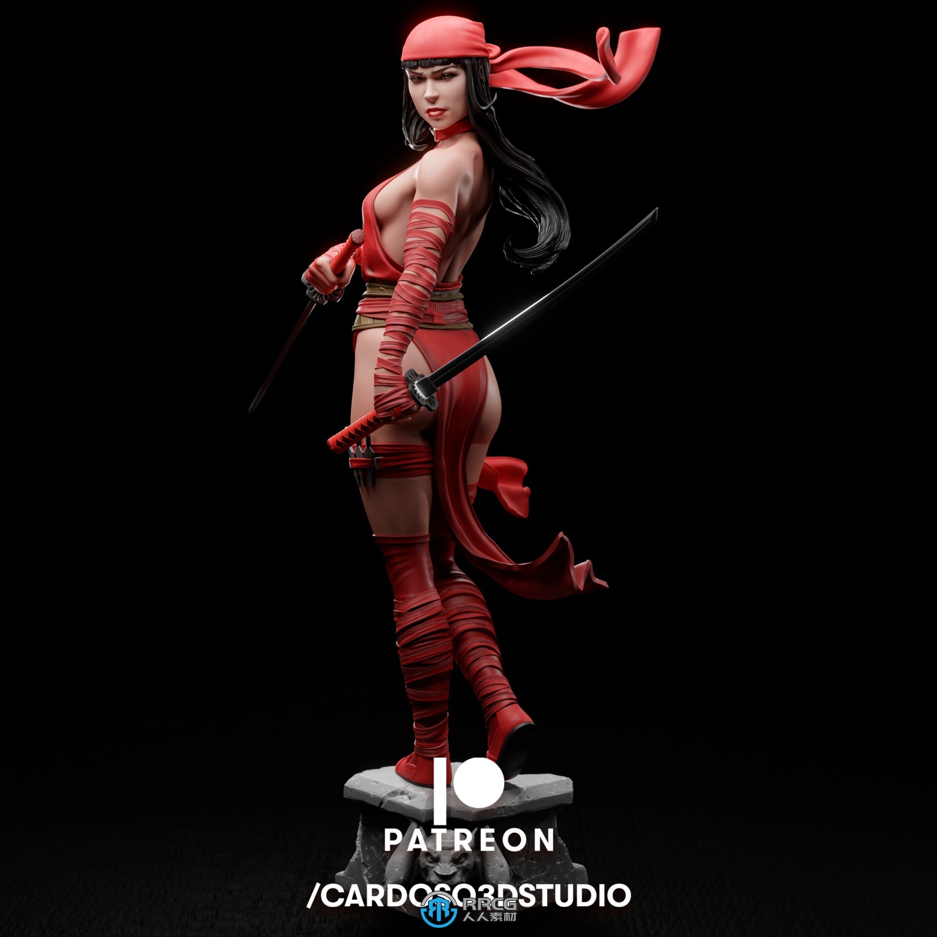 艾丽卡战斗姿势《超胆侠》漫威动漫角色雕塑雕刻3D模型
