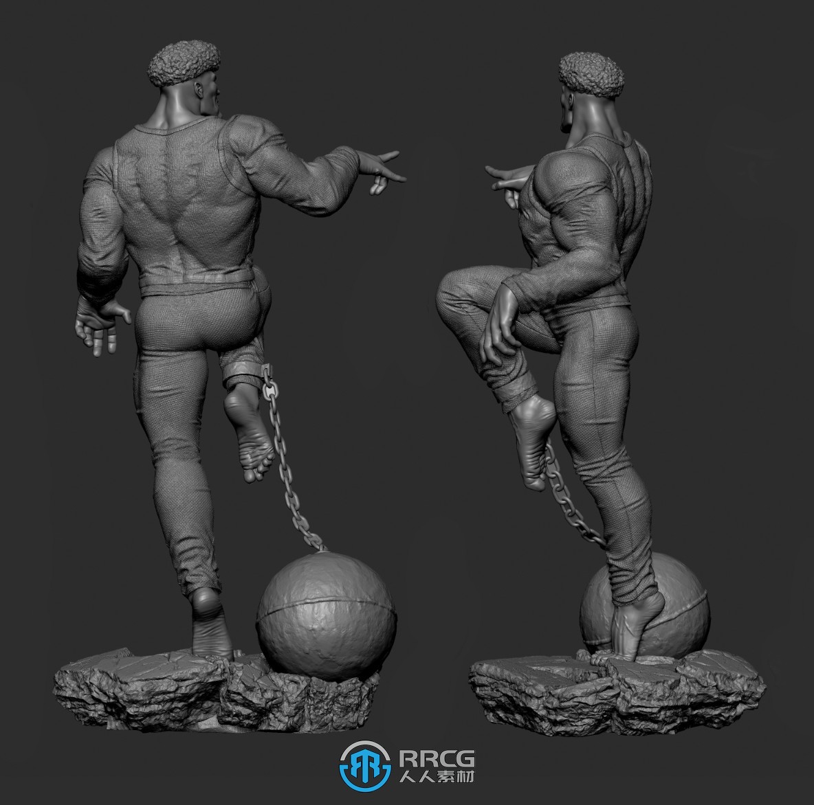 性感囚犯《一拳超人》动漫角色雕塑雕刻3D模型