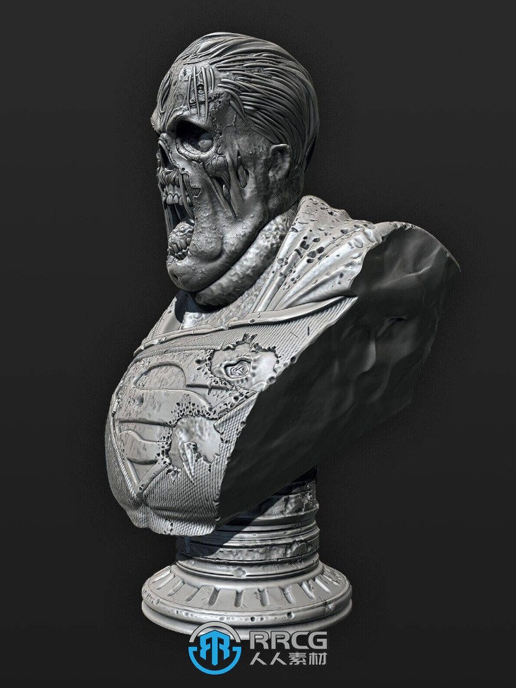 僵尸超人半身像DC动漫角色雕塑雕刻3D模型