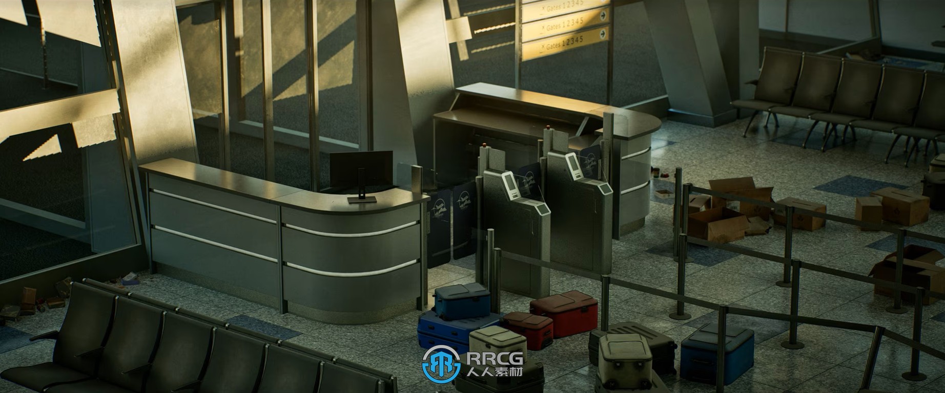 机场航站楼内部环境场景虚幻引擎UE游戏素材