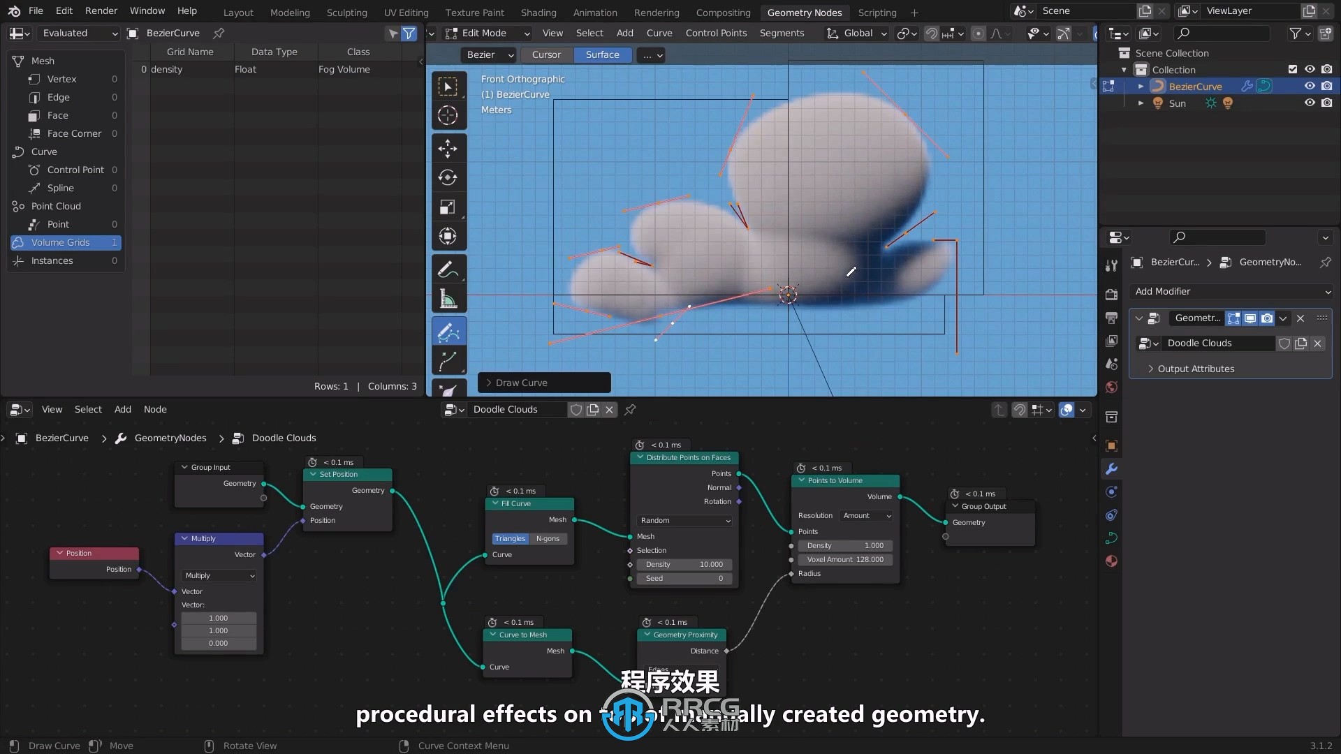 【中英双语】Blender几何节点基础核心技术训练视频教程