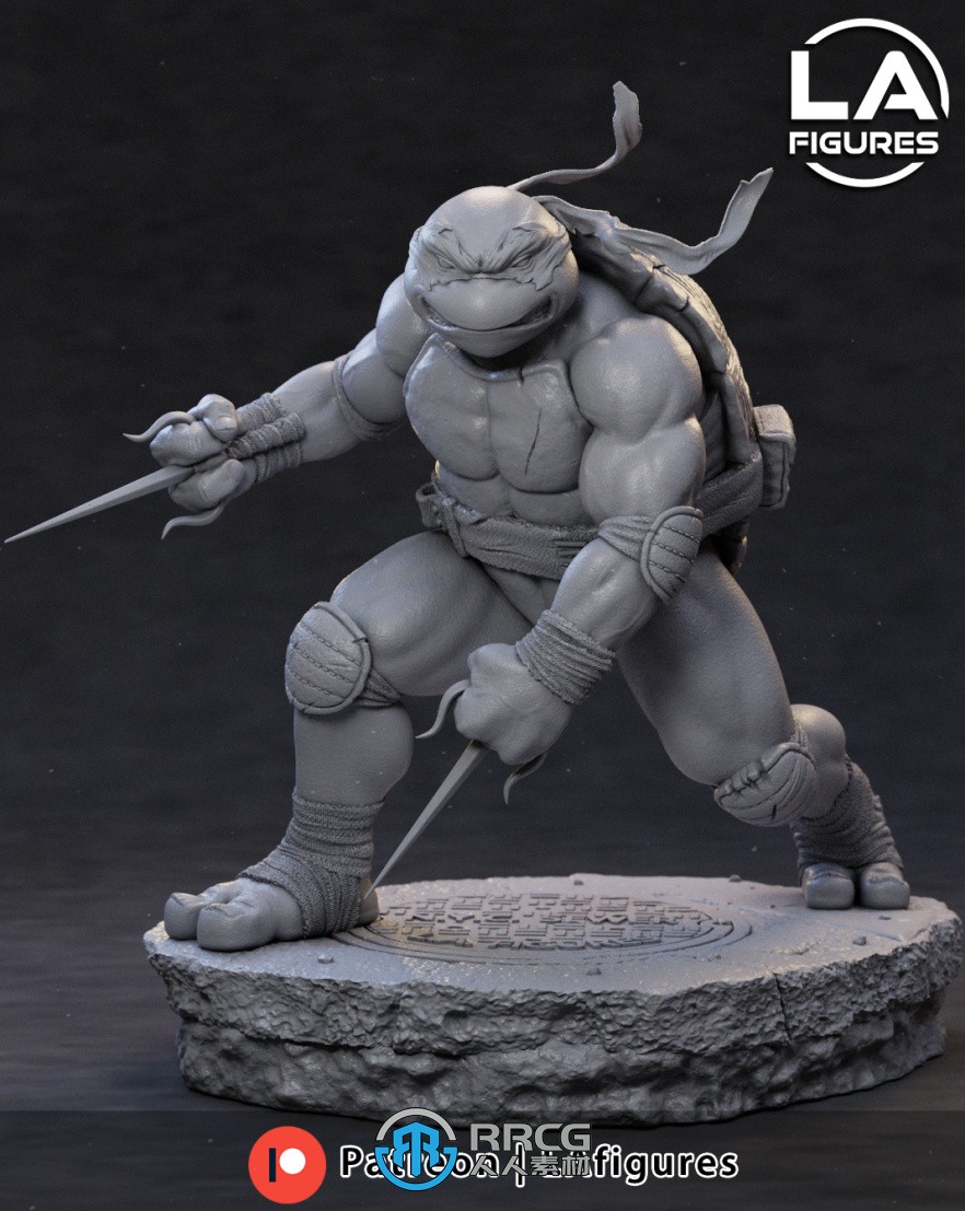 米开朗琪罗与拉斐尔和李奥纳多《忍者神龟》动漫角色雕塑雕刻3D模型