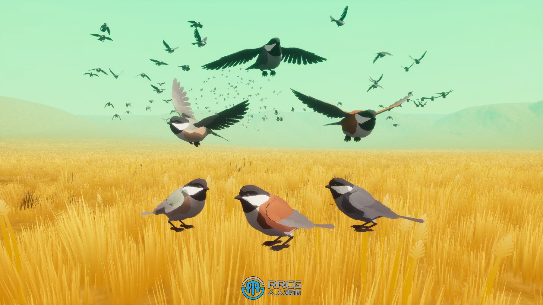 鸟类鸟群系统虚幻引擎UE游戏素材