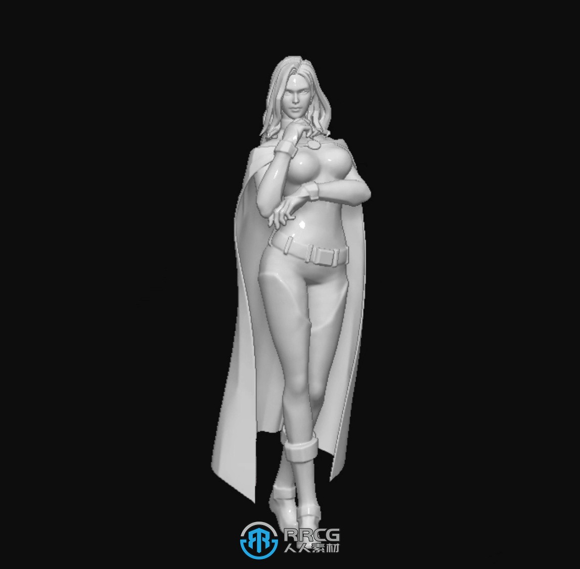白皇后《X战警》动漫角色雕塑雕刻3D模型