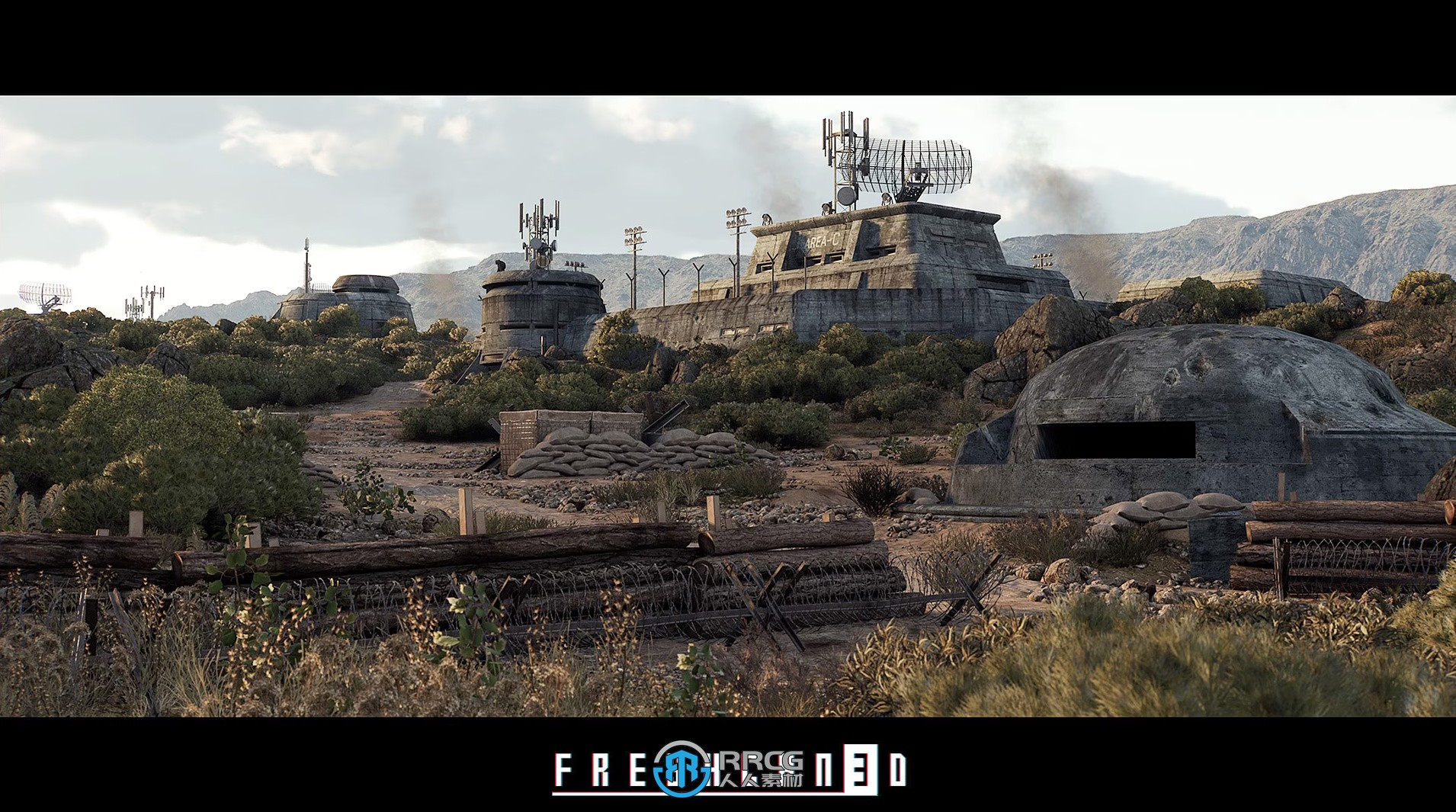 前哨站和掩体环境场景虚幻引擎UE游戏素材