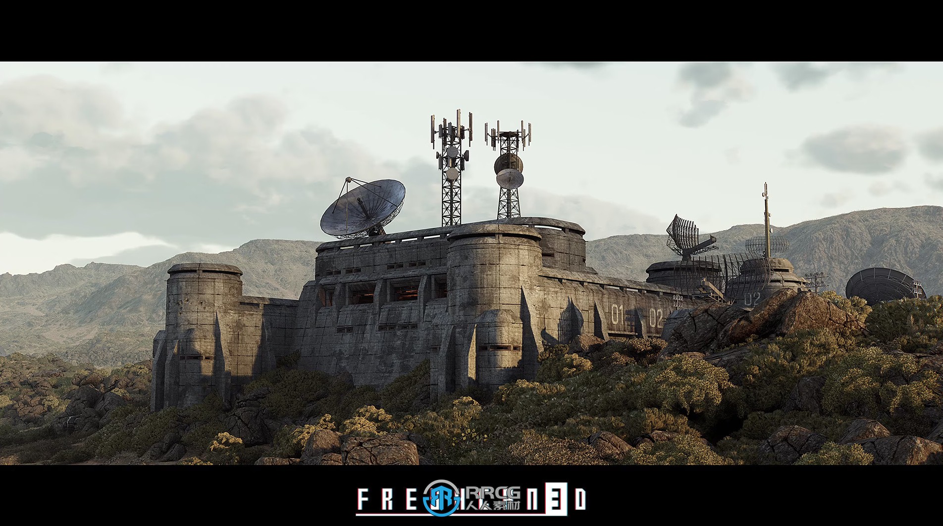 前哨站和掩体环境场景虚幻引擎UE游戏素材