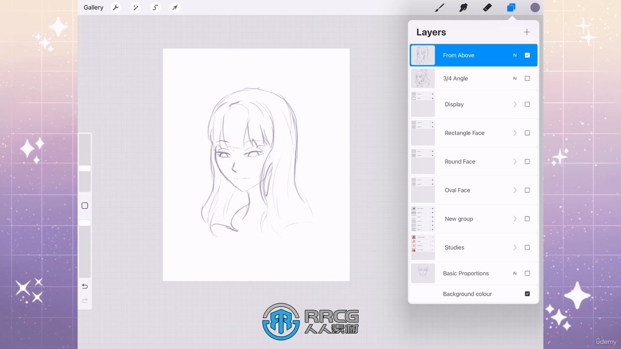 Procreate如何绘制人物面部表情数字绘画视频教程