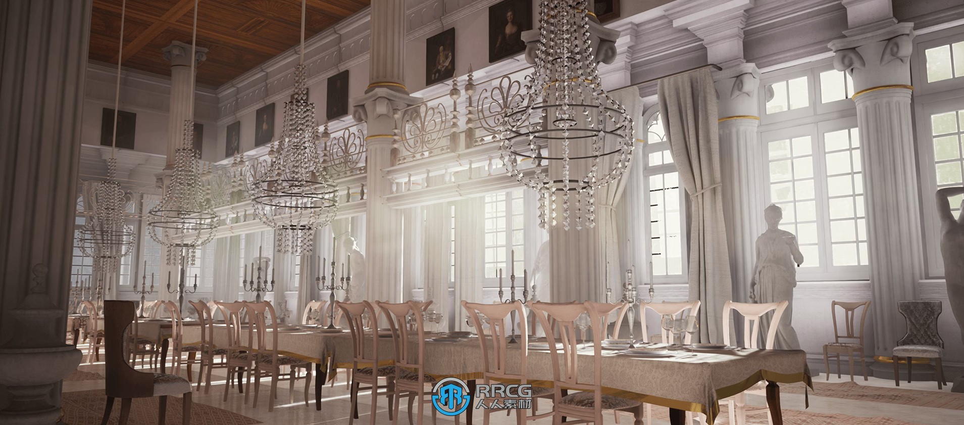 维多利亚风格皇宫宫殿大厅环境场景虚幻引擎UE游戏素材
