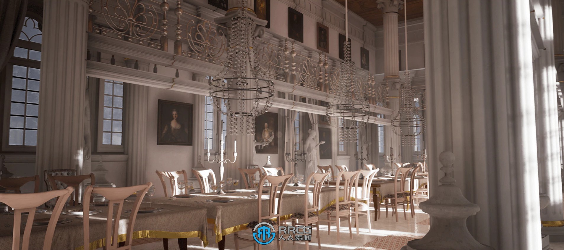 维多利亚风格皇宫宫殿大厅环境场景虚幻引擎UE游戏素材