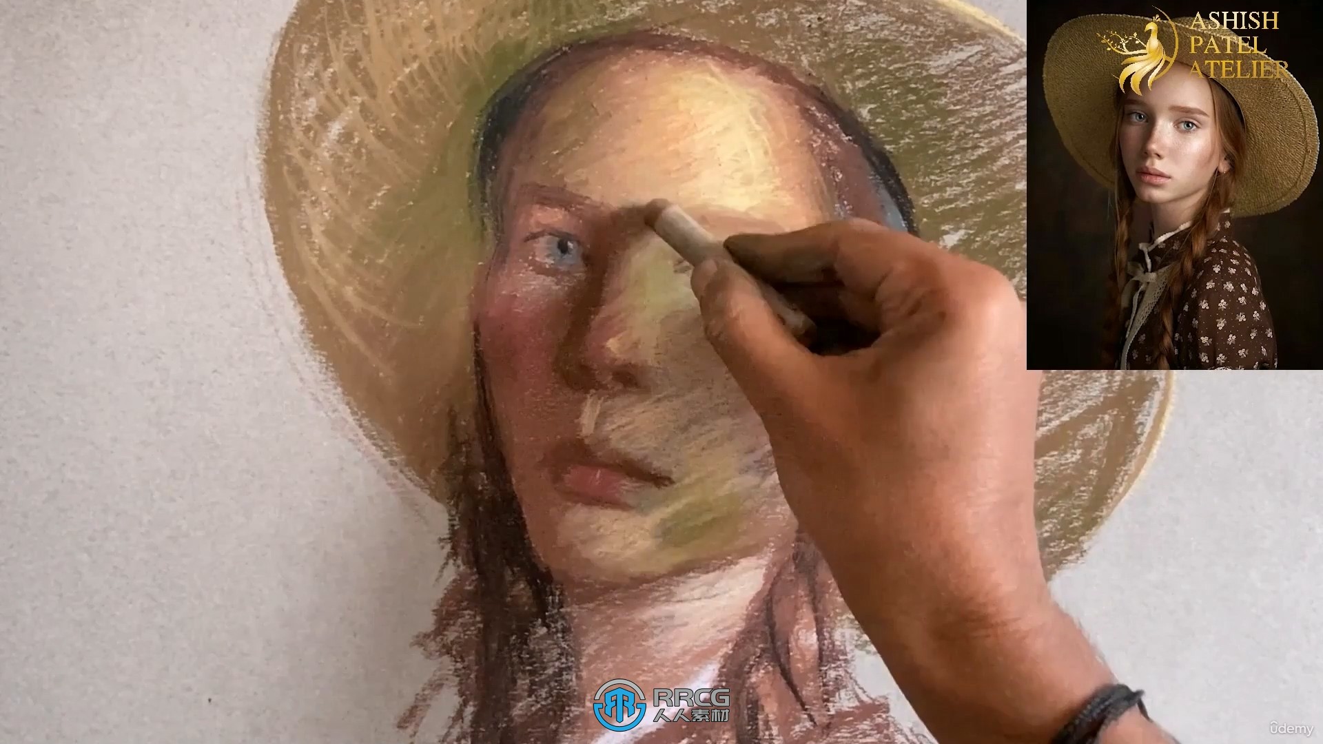 彩色粉笔铅笔绘制人物肖像系列视频教程第一季