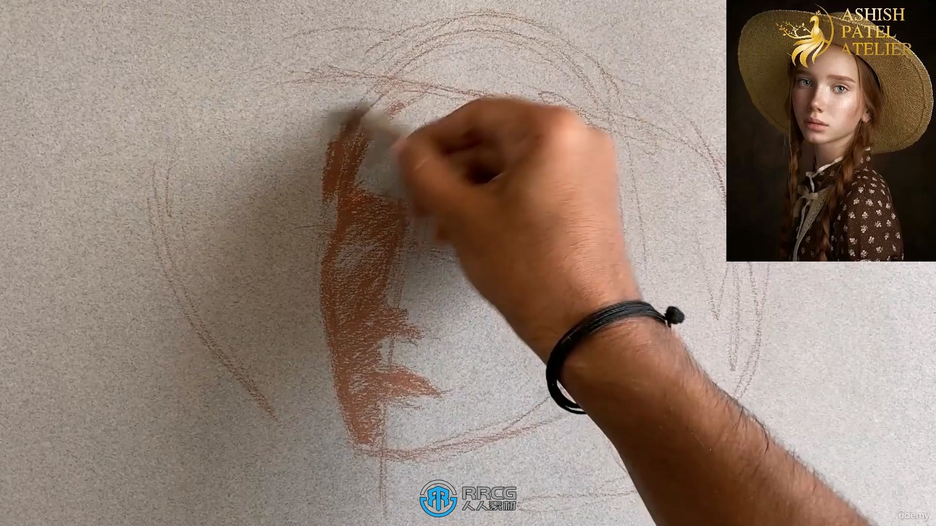 彩色粉笔铅笔绘制人物肖像系列视频教程第一季