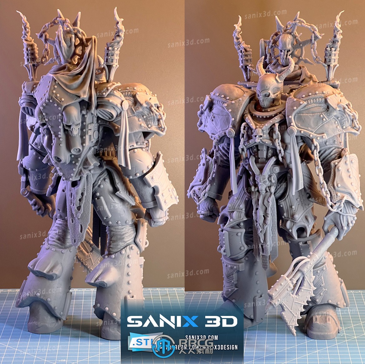 战争机器混沌上校人物角色雕塑雕刻3D模型