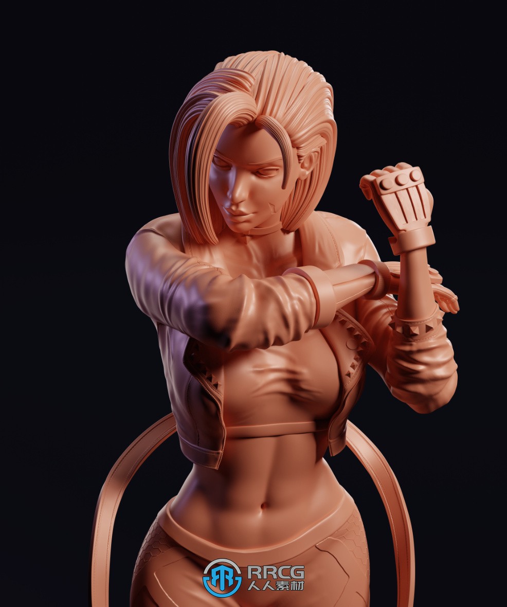 嘉米怀特挑衅姿势《街头霸王6》游戏角色雕塑雕刻3D模型