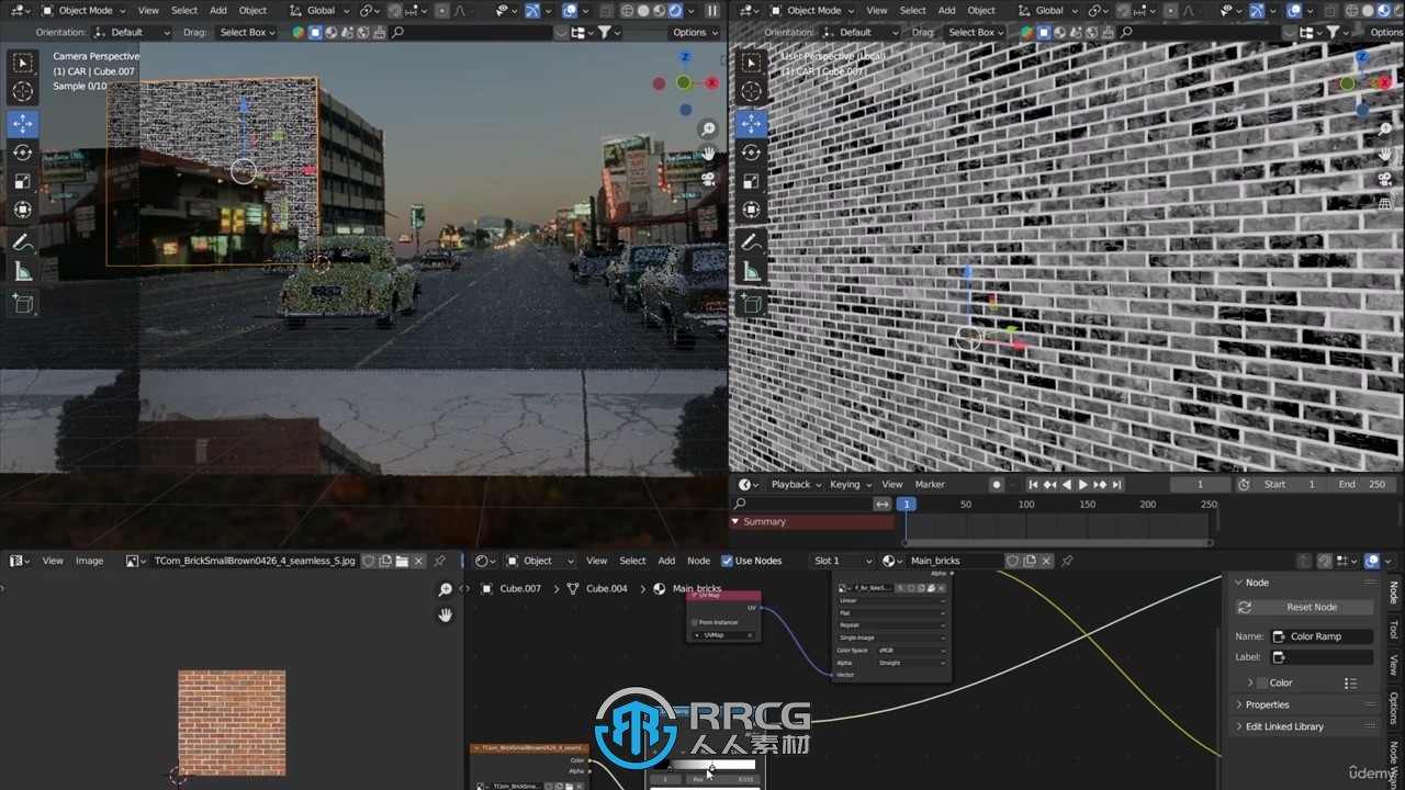 Blender复古写实汽车街道城市环境场景制作视频教程