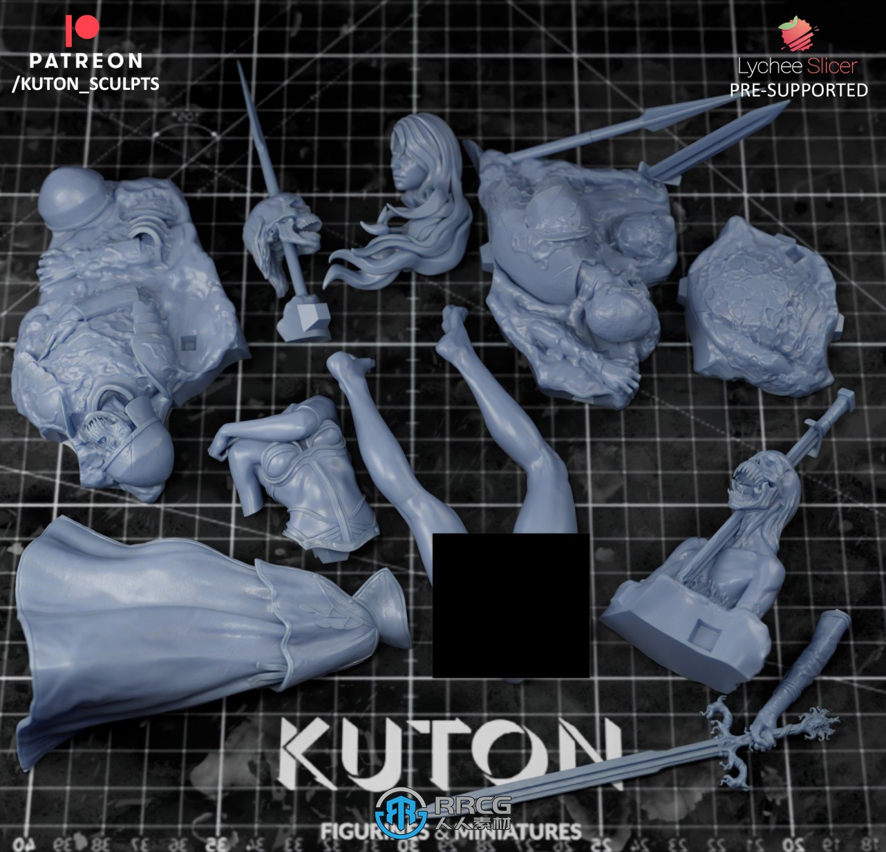 库顿银发女战士《虚空种子的记忆》人物角色雕塑雕刻3D模型