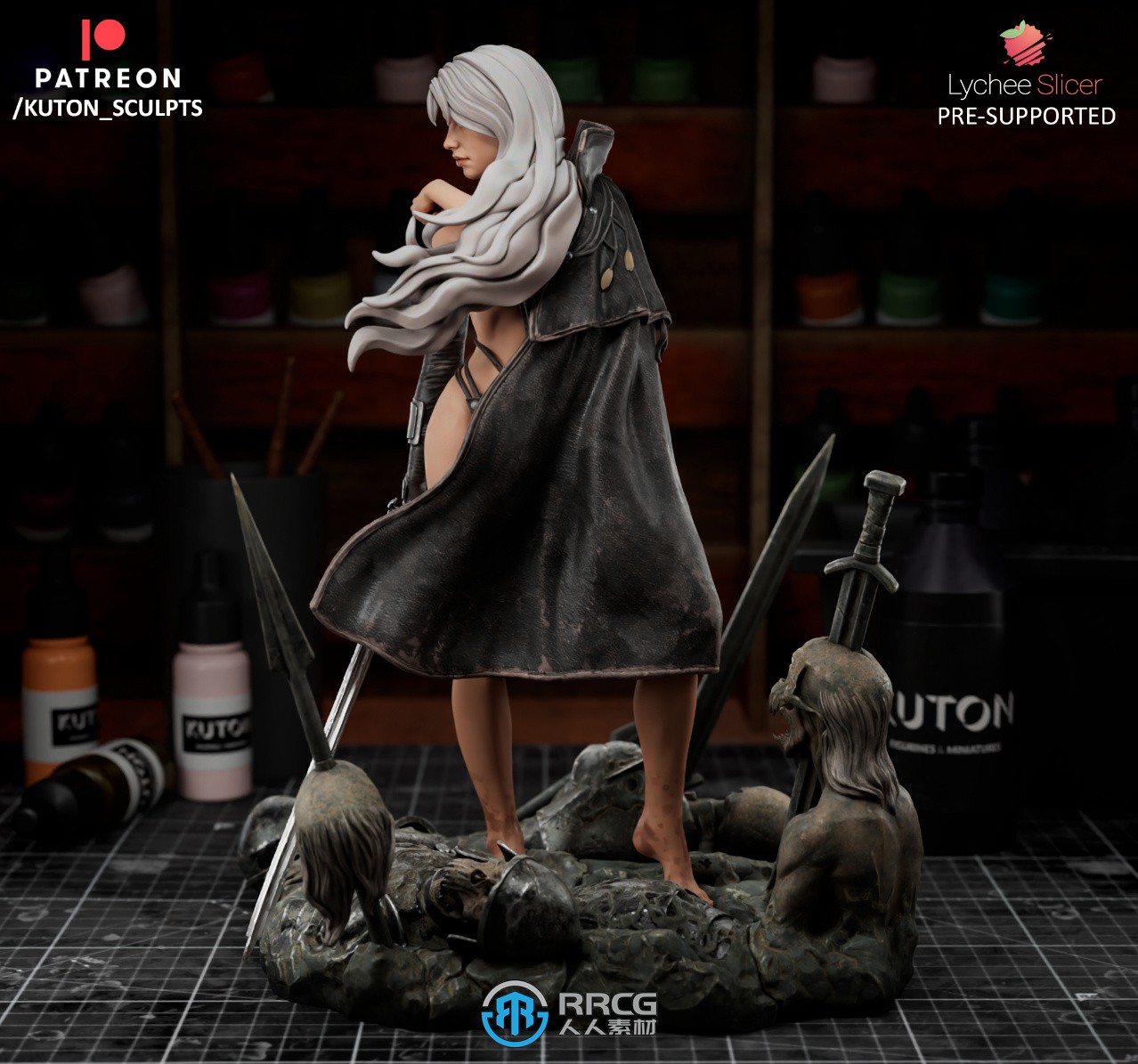 库顿银发女战士《虚空种子的记忆》人物角色雕塑雕刻3D模型