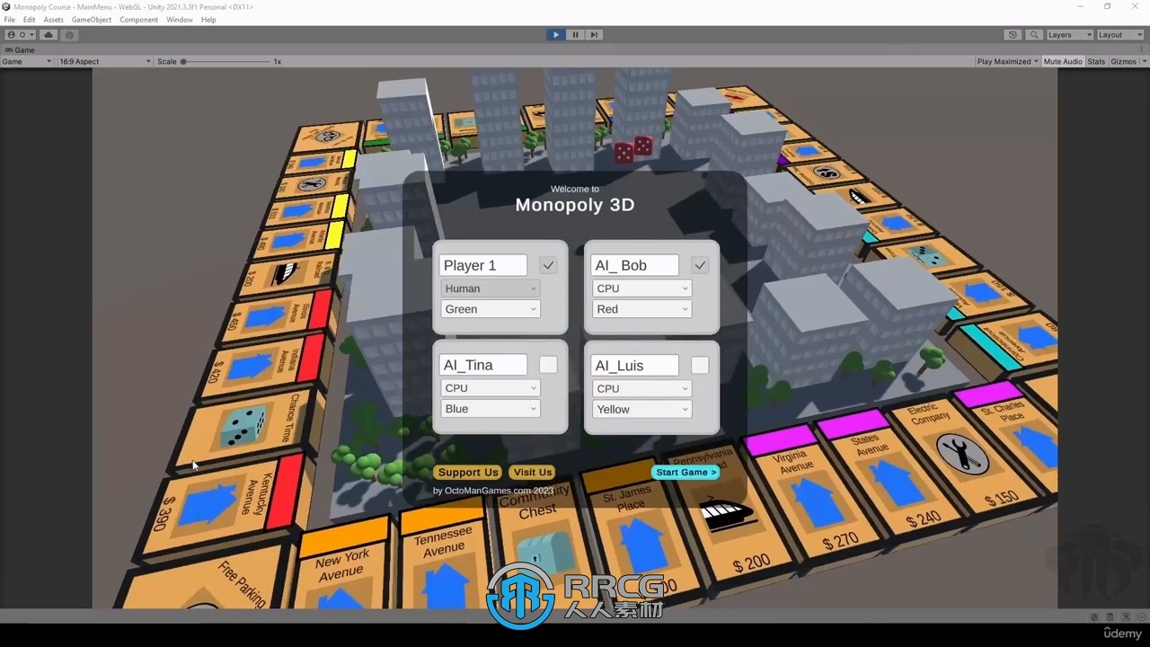 Unity大富翁风格棋盘游戏完整制作流程视频教程