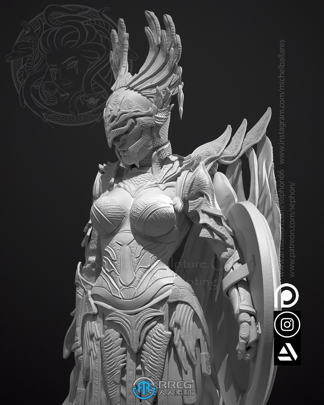 玛莲妮亚战斗姿势《艾尔登法环》游戏角色雕塑雕刻3D模型