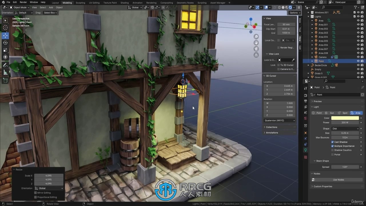 Blender4 AAA级游戏模型资产制作工作流程视频教程