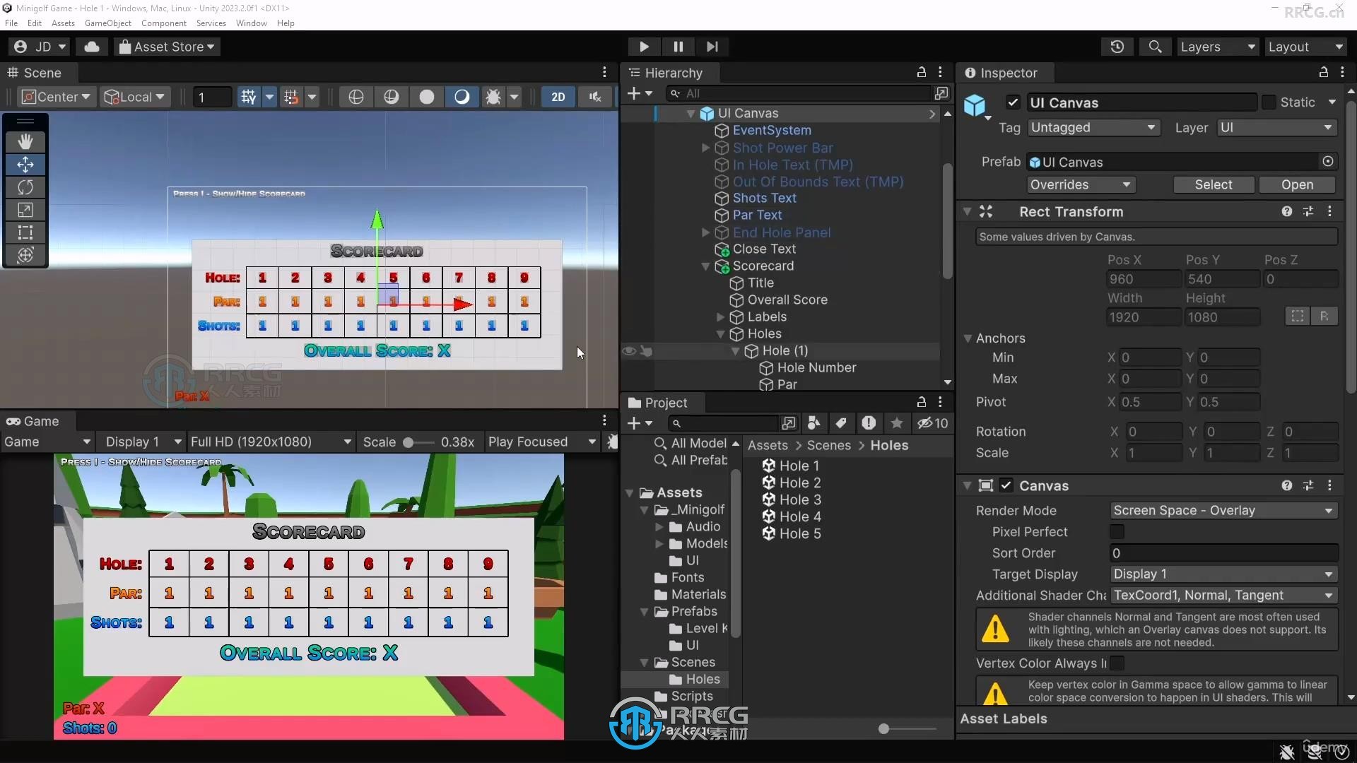 Unity与C#迷你高尔夫游戏制作流程视频教程