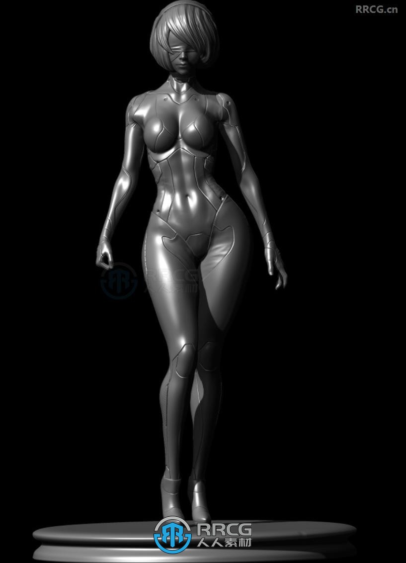 2B紧身衣《尼尔：机械纪元》游戏角色雕刻雕塑3D打印模型
