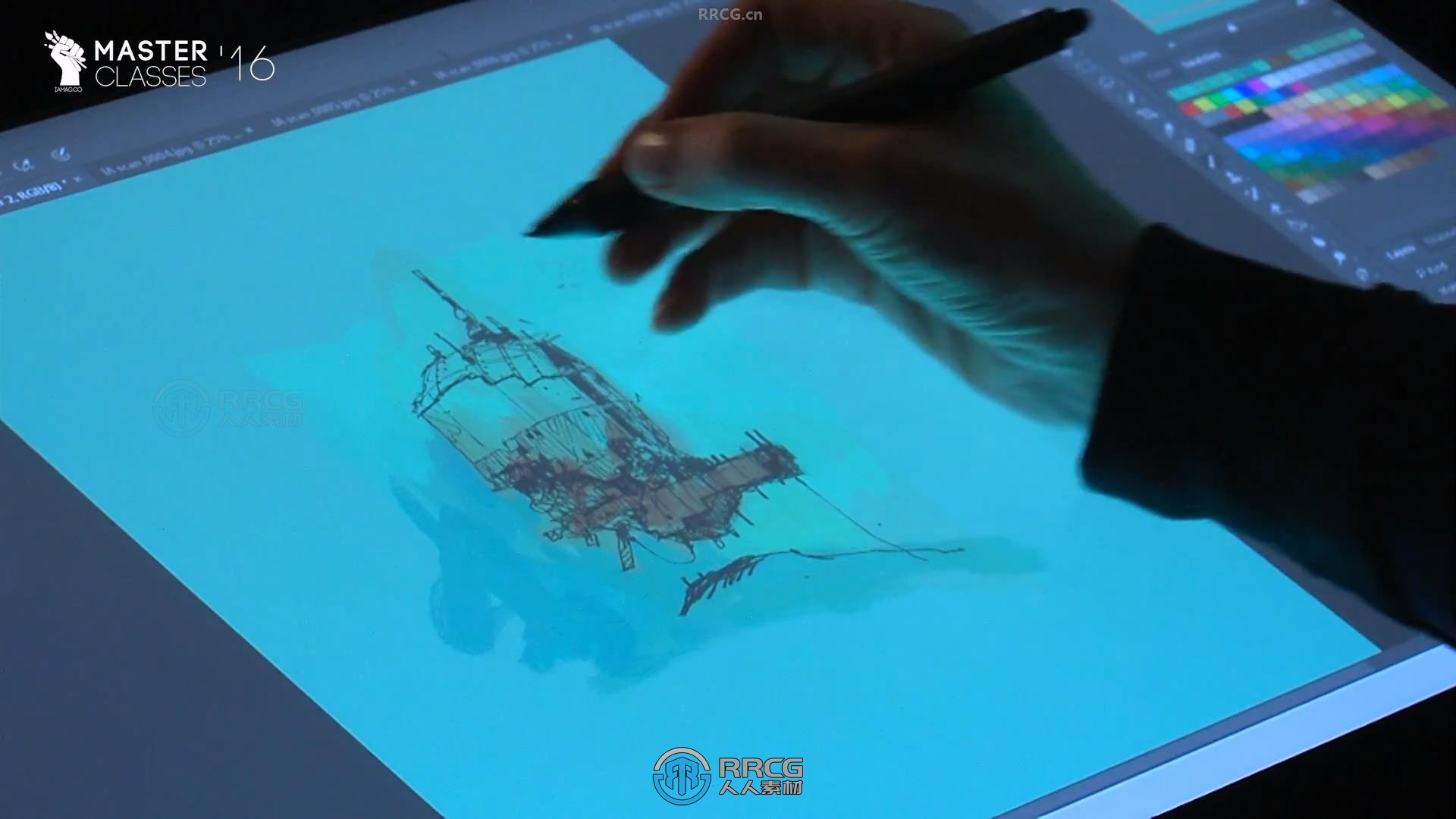 Ian Mcque画师概念艺术环境飞船数字绘画视频教程
