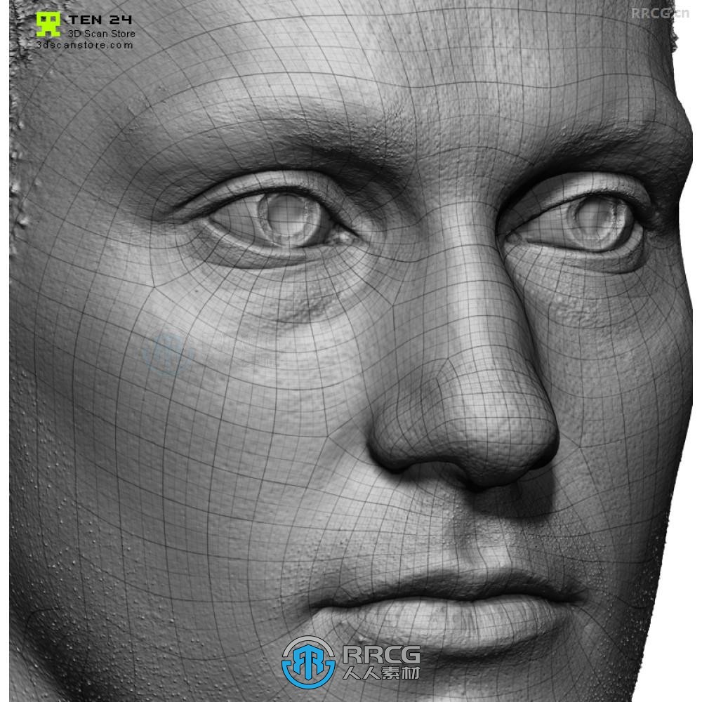 摄影测量捕捉扫描全彩肌肉发达男性参考姿势3D模型