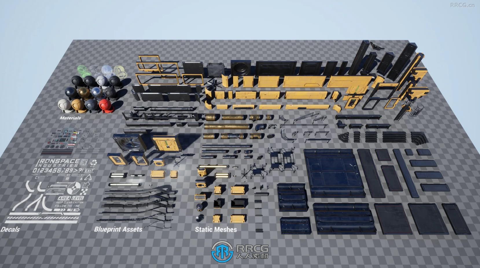 科幻模块化室内环境场景UE游戏素材
