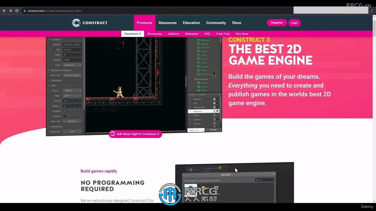 Construct 3游戏开发基础核心技术训练视频教程