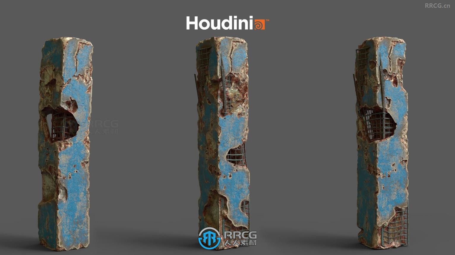 Houdini残垣断壁建筑程序化制作视频教程