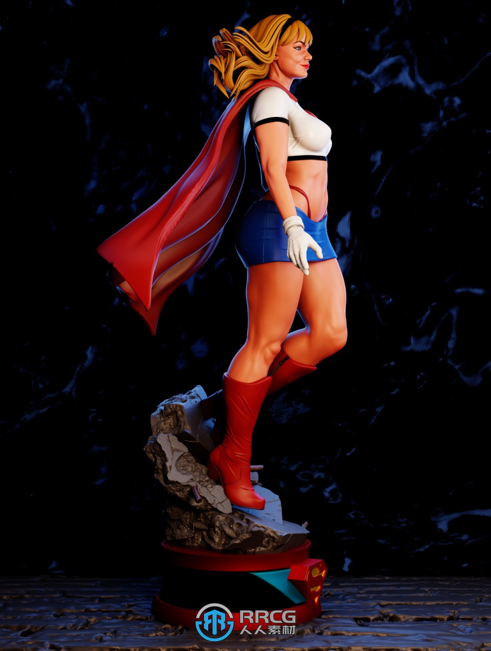 女超人长发短裙形象DC动漫角色雕刻手办3D打印模型