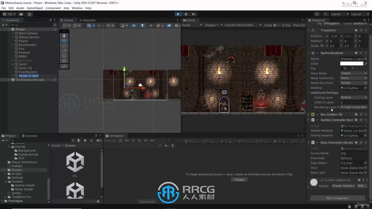Unity与C#制作恶魔城Metroidvania类型2D游戏训练视频教程