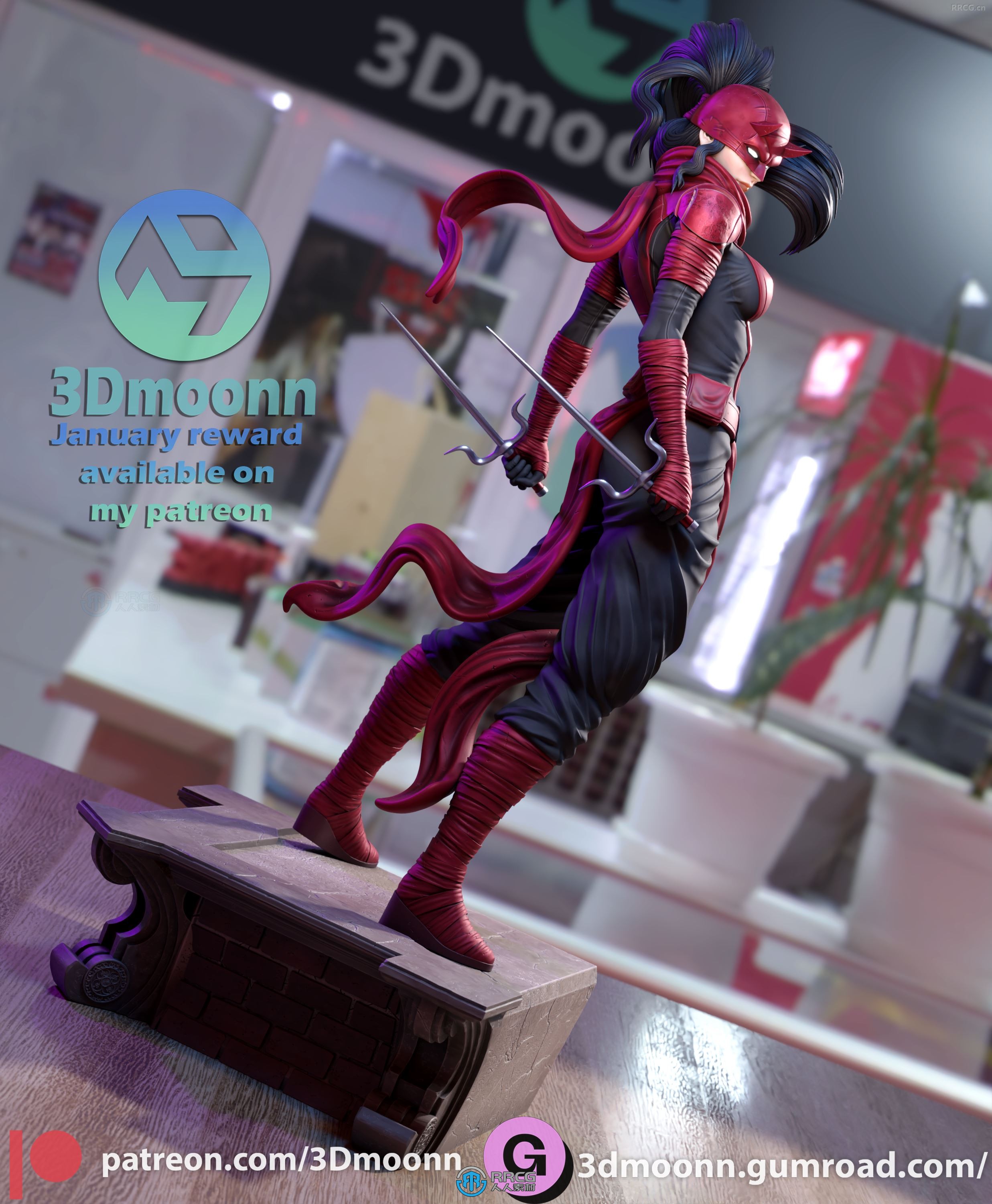 艾丽卡站姿《超胆侠》动漫角色雕刻手办3D打印模型