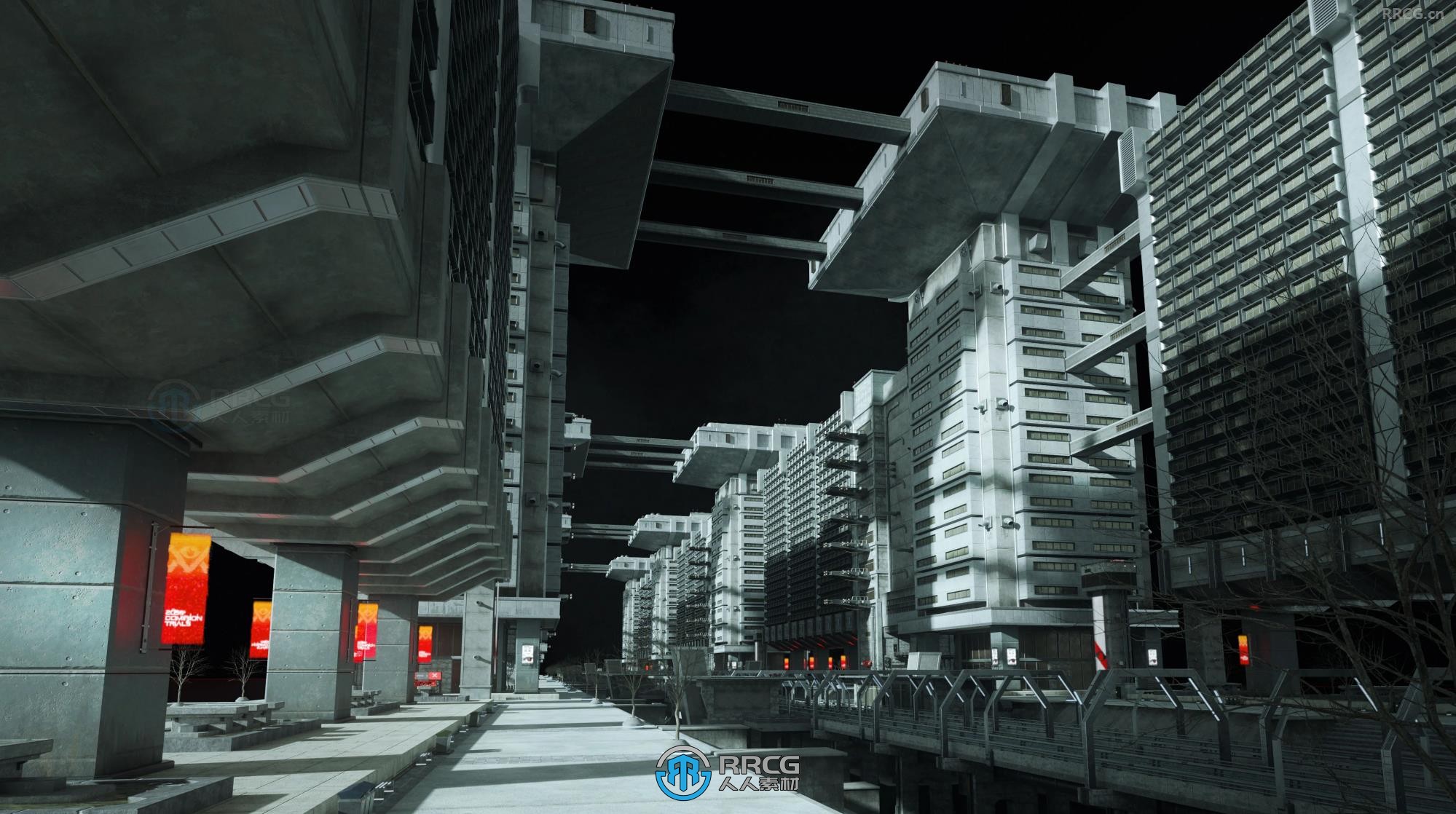 2055未来派乌托邦城市与建筑场景3D模型合集