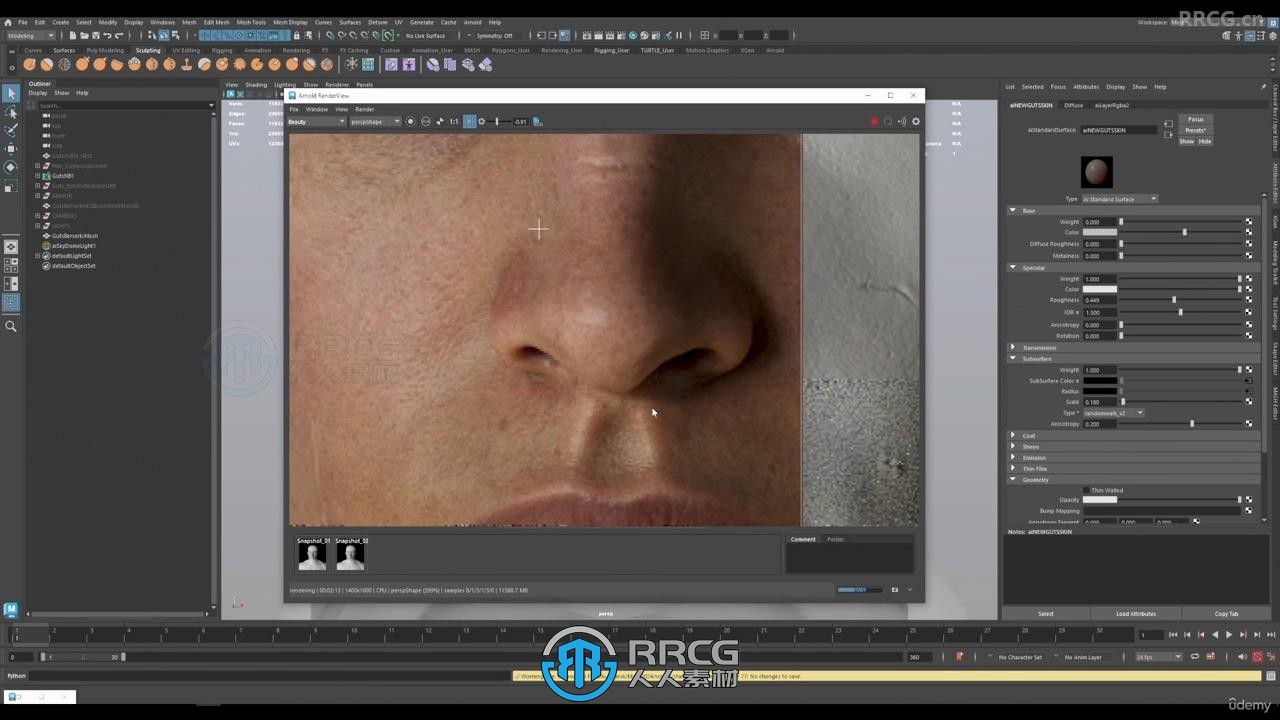 逼真3D游戏角色脸部建模与纹理制作视频教程