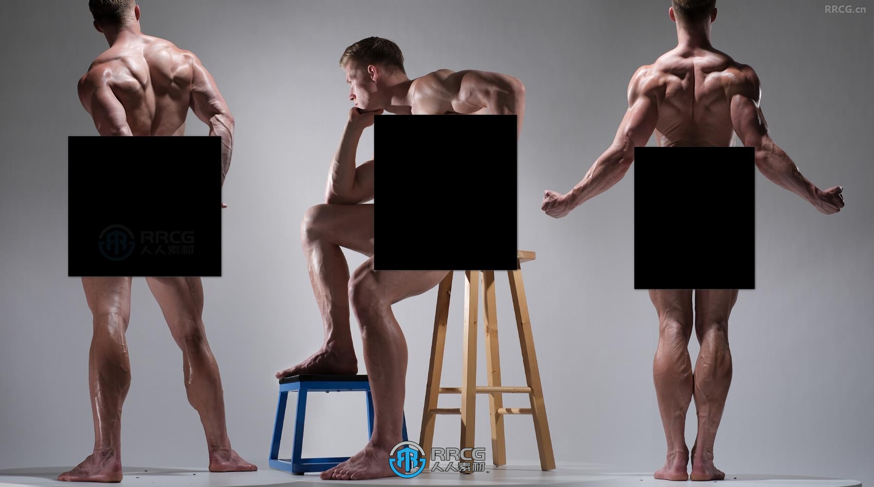 281张男性肌肉线条表现力艺术姿势造型高清参考图合集