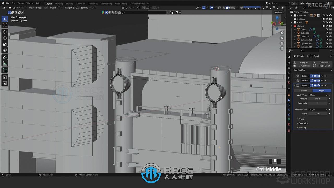 Blender未来主义建筑概念设计从2D到3D工作流程视频教程
