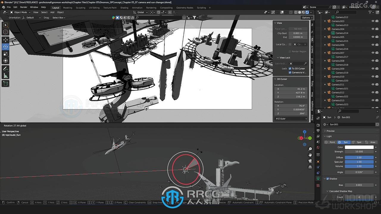 游戏概念艺术3D环境场景草图绘制视频教程