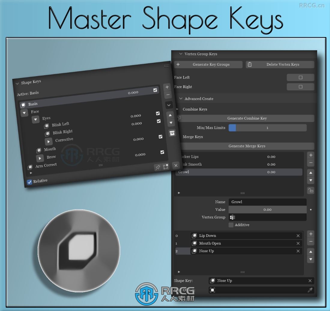 Shape Key Collections快捷形状创建Blender插件V3.6版