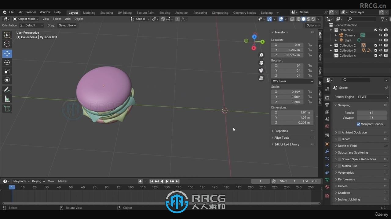 Blender汉堡套餐完整实例制作工作流程视频教程