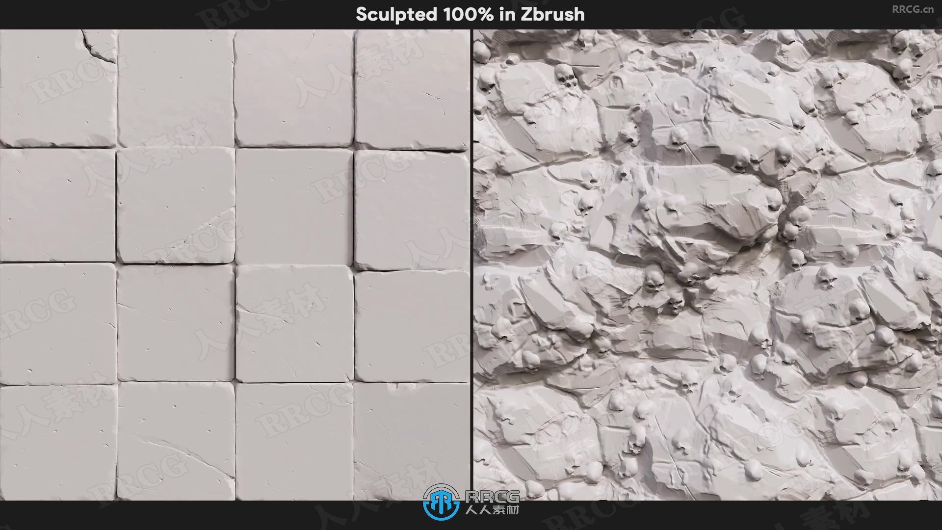 【中文字幕】Zbrush瓷砖砖墙材质雕刻大师级视频教程