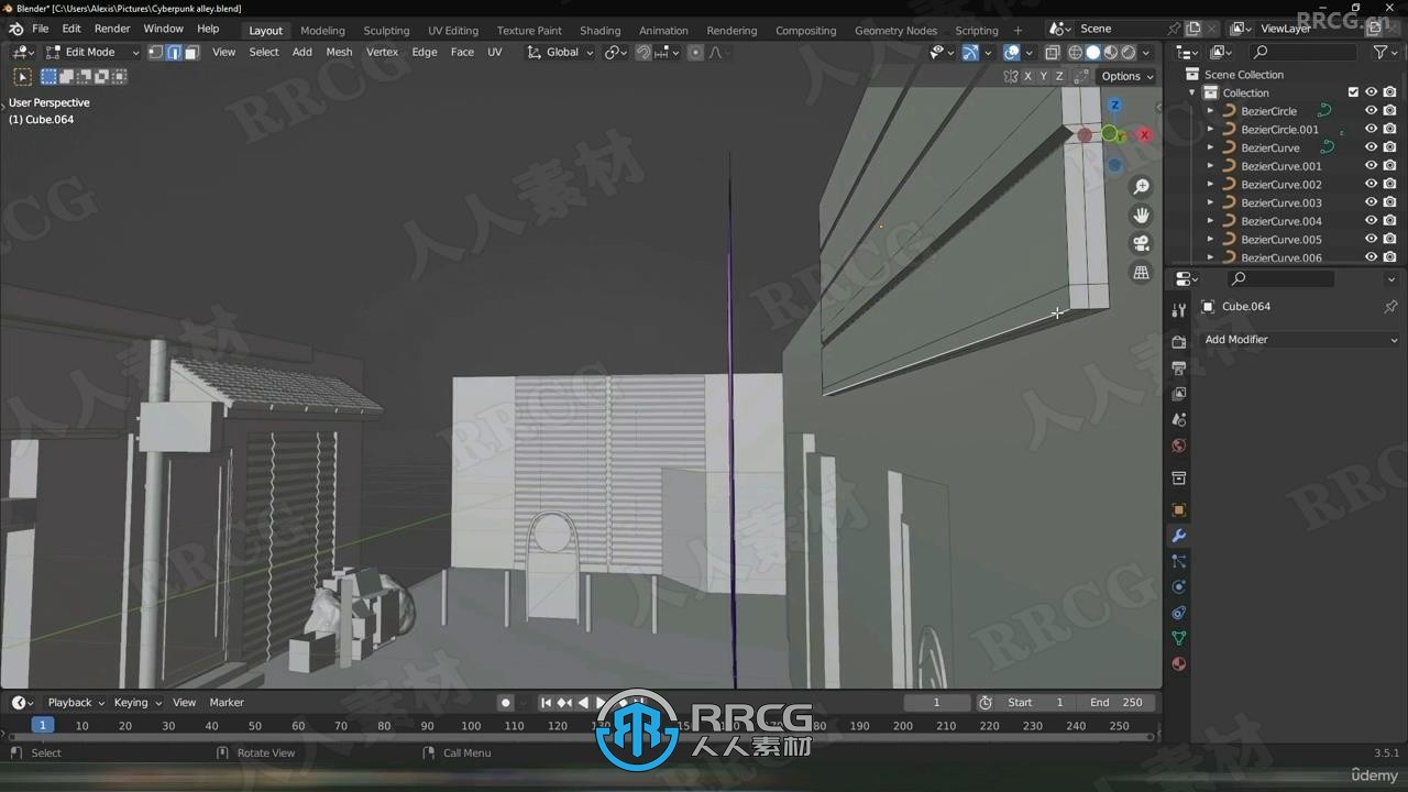 Blender日本街边小巷环境场景制作流程视频教程