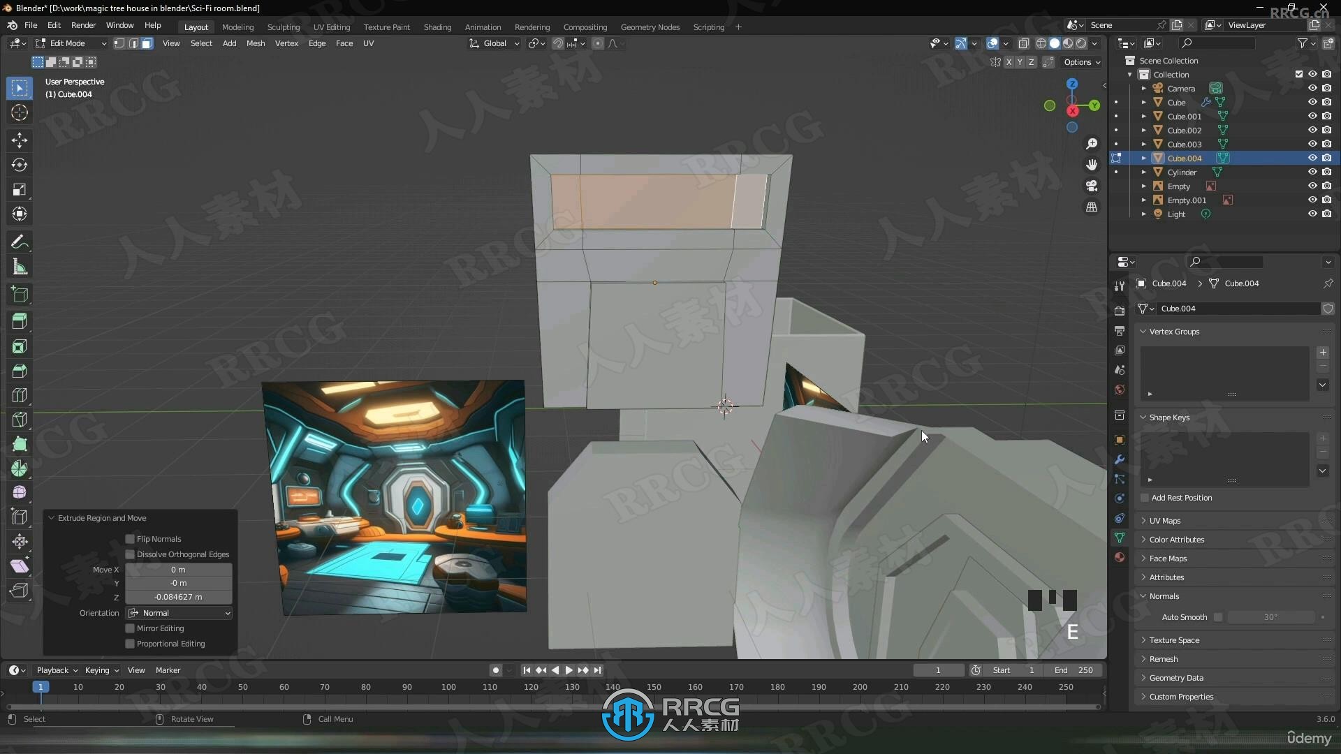 Blender未来科幻房间环境场景制作视频教程